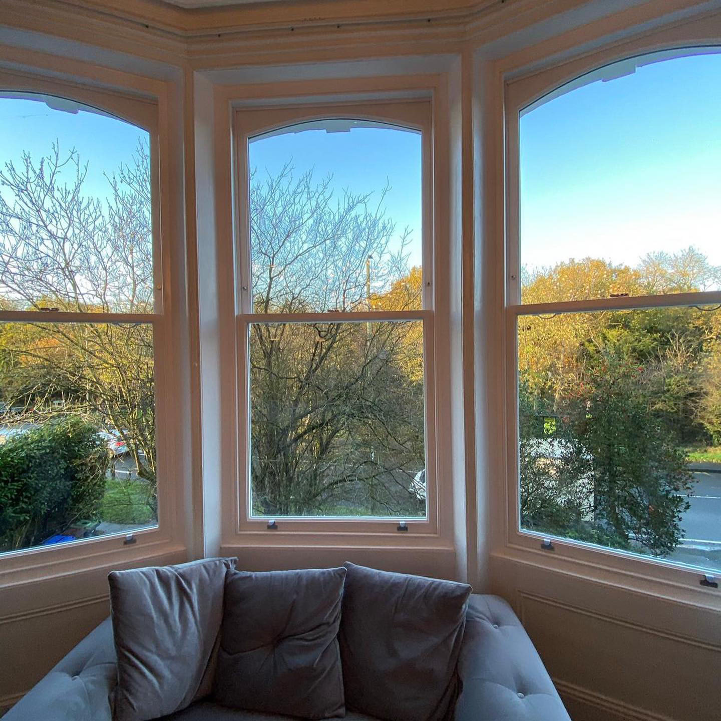Bay window view from the inside