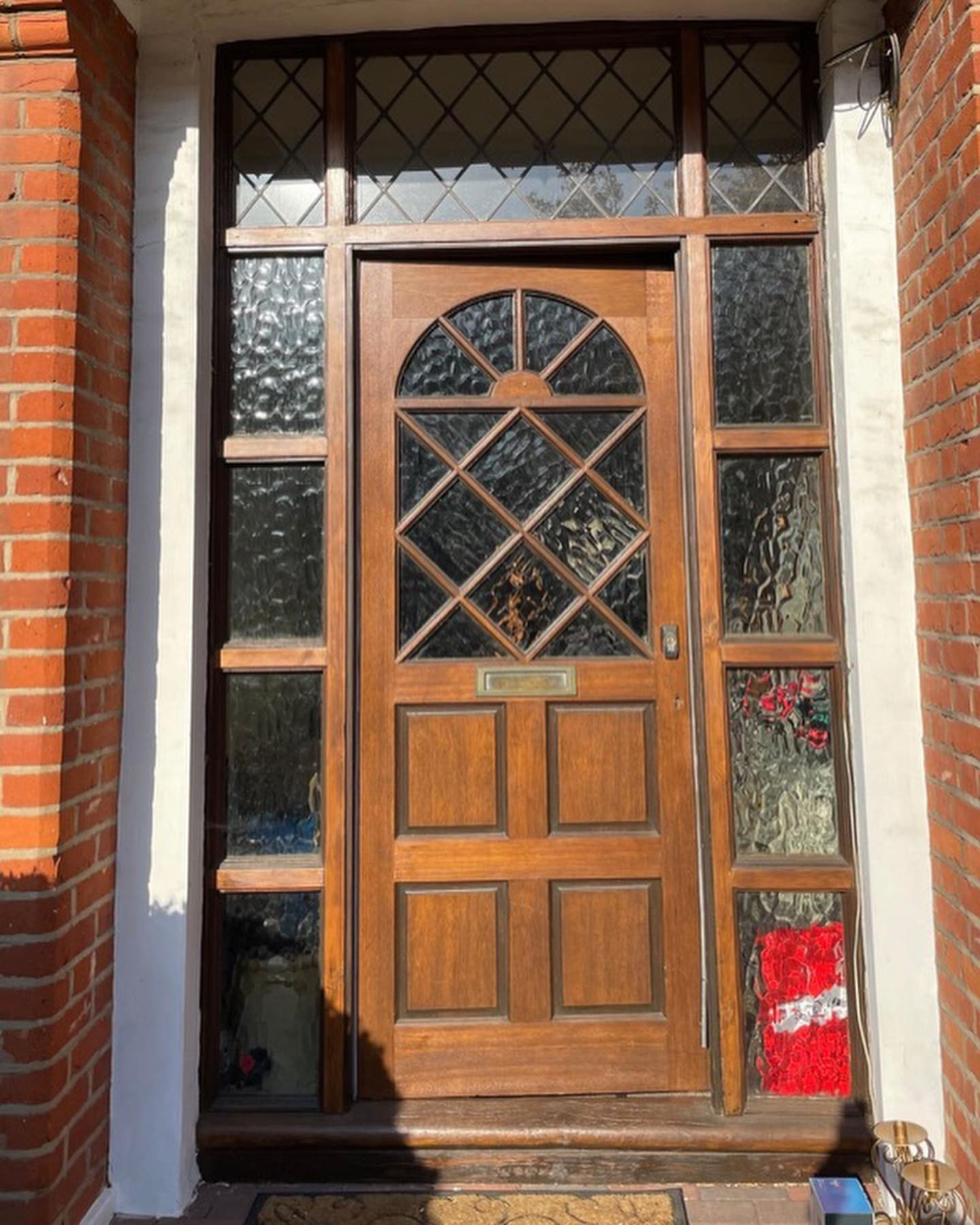 Old dirty front door of a house