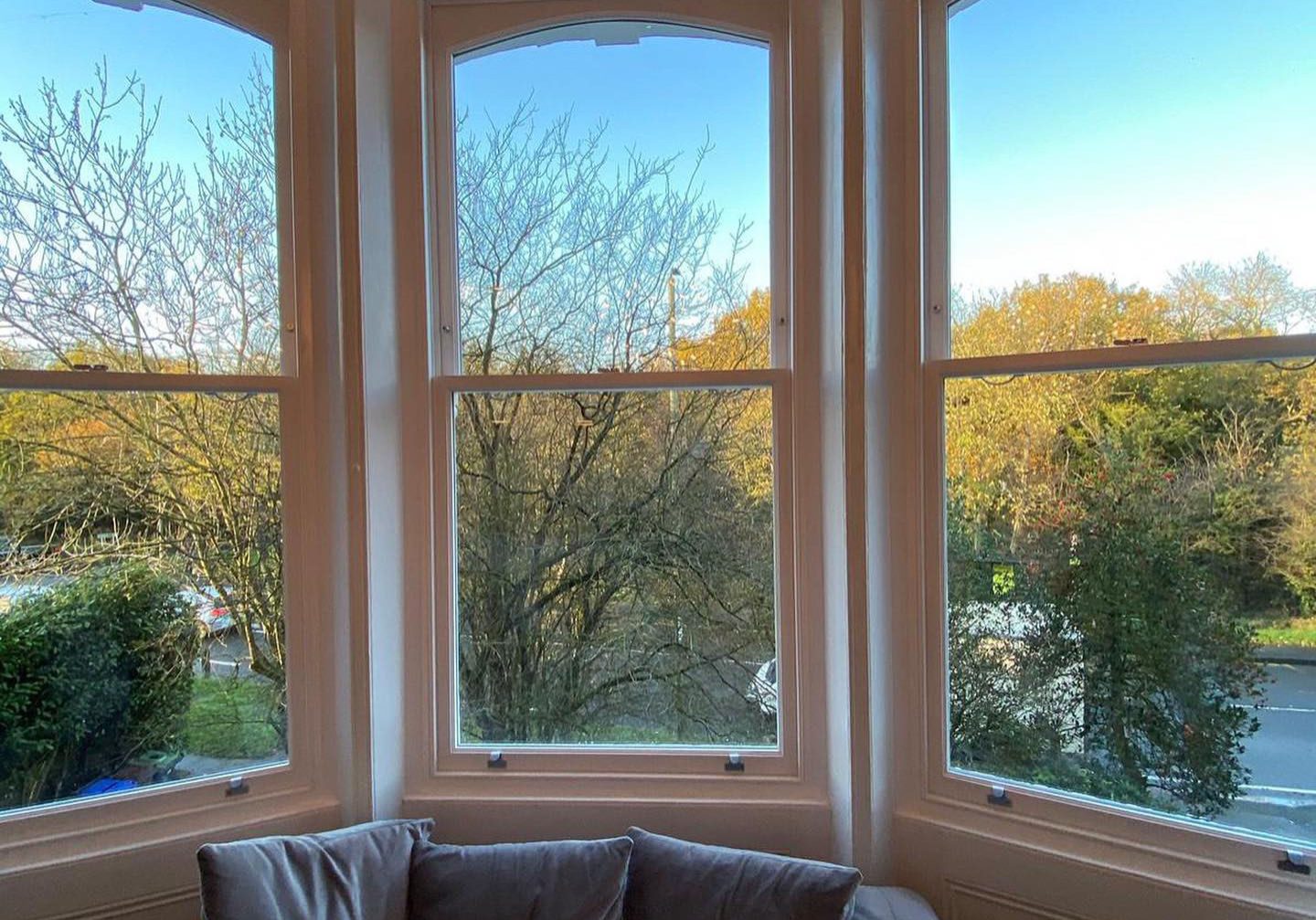 Bay window view from the inside