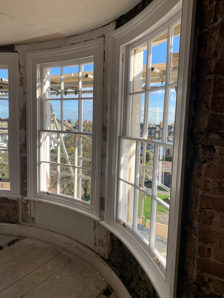 Bay windows being fitted in London